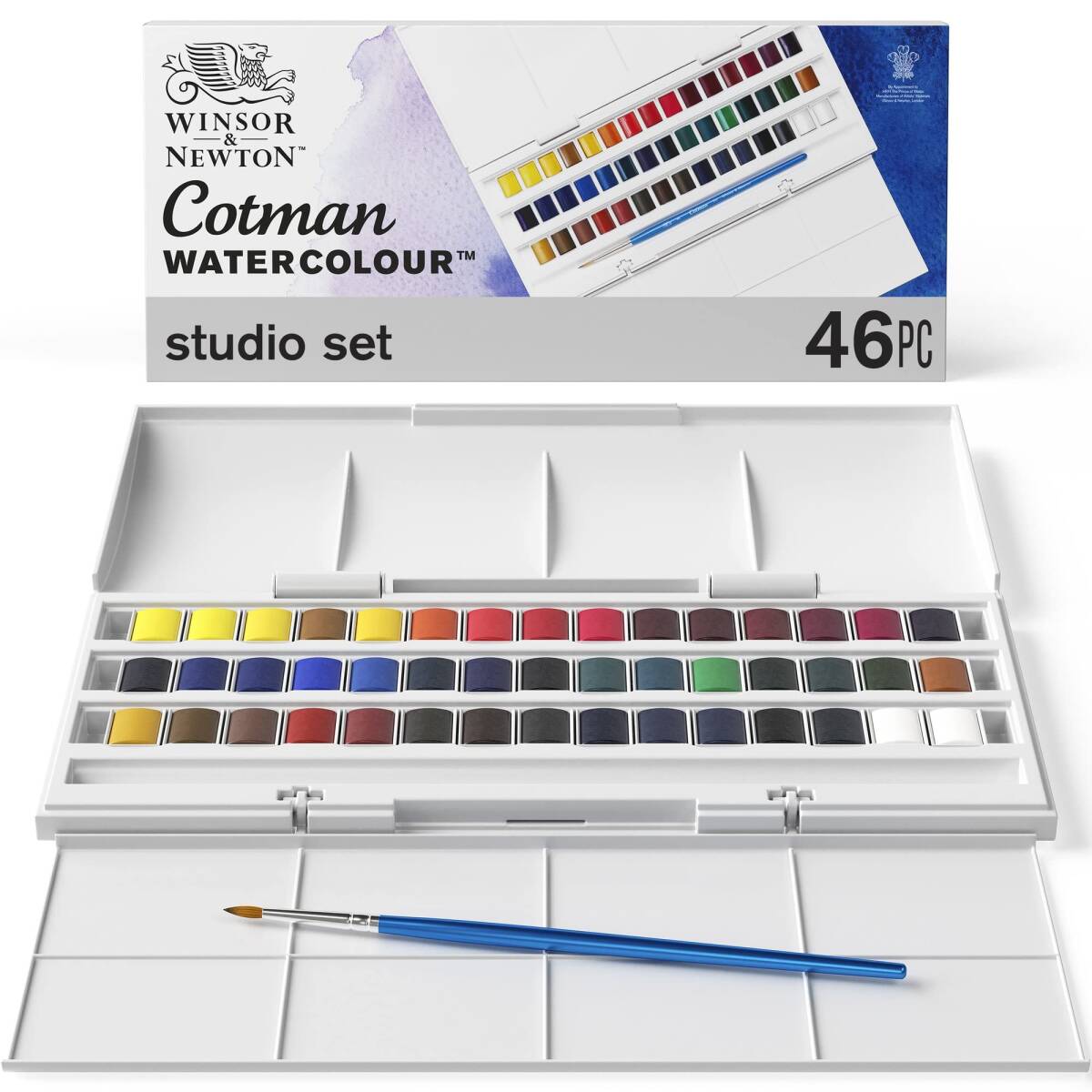 Winsor & Newton ウィンザー&ニュートン 水彩絵具 ウィンザー&ニュートン コットマン ウォーターカラー 40色セット (45個)_画像1