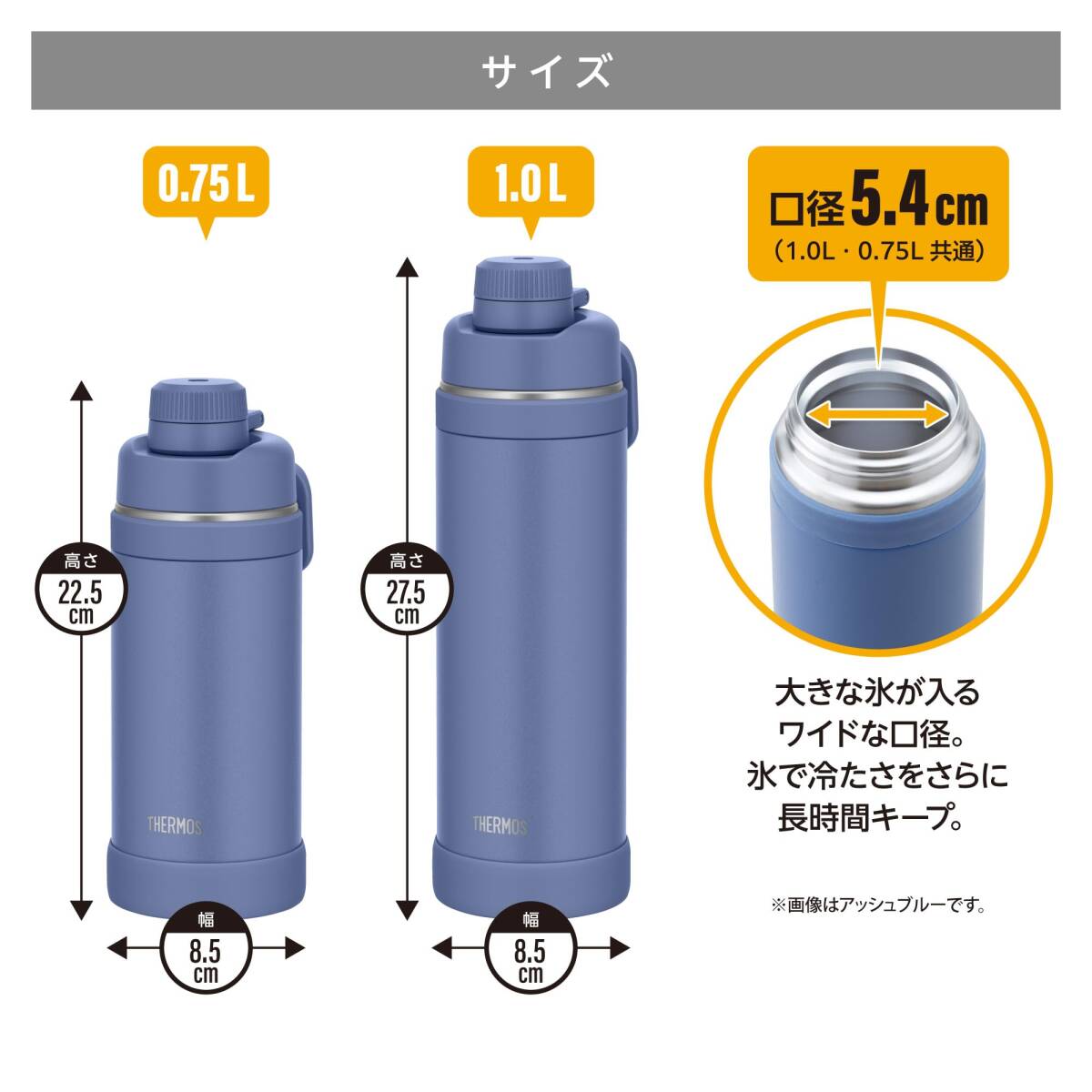 【ハンドル付き・食洗機対応】サーモス 水筒 真空断熱スポーツボトル 750ml サンド 持ち運びに便利なキャリーループ 直飲み 飲み口が外せて_画像5