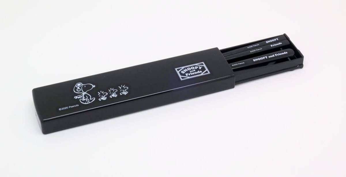 OSK 弁当用箸・カトラリー スヌーピー(ブラック) 引フタコンビ 日本製 CT-27 4.8×19.1×高さ1.8cm_画像4