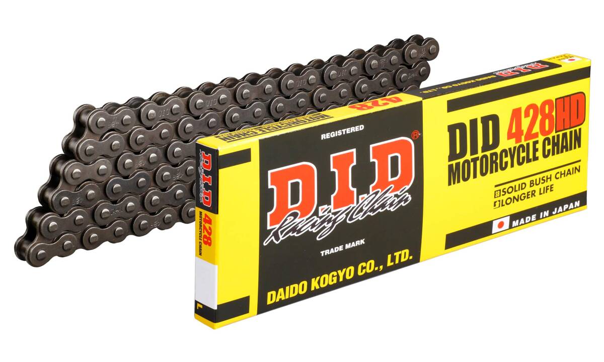 D.I.D(大同工業)バイク用チェーン クリップジョイント付属 428H(D)-120RB STEEL(スチール) 強化チェーン 二輪 オートバ_画像1