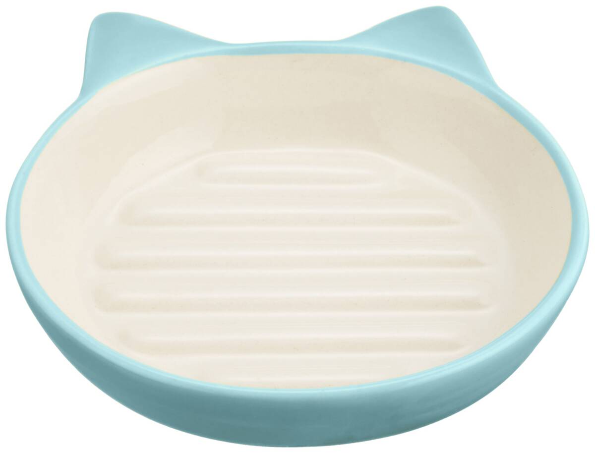 Pet rageous designs( pet reji male design ) cat for tableware Easy Dyna - cat dish light blue 
