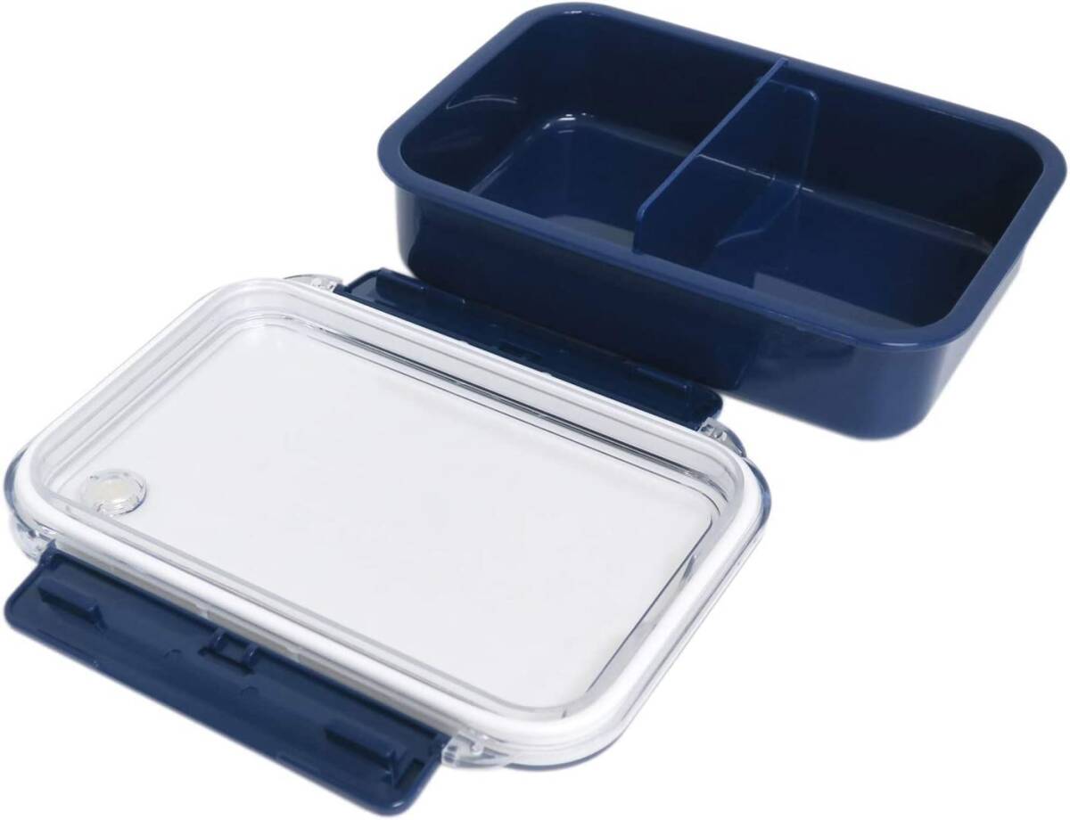 OSK(オーエスケー) 冷凍保存できる弁当箱 フィールイージー タイトボックス 仕切付 ネイビー 800ml 日本製 食洗機 電子レンジ対応 2_画像5