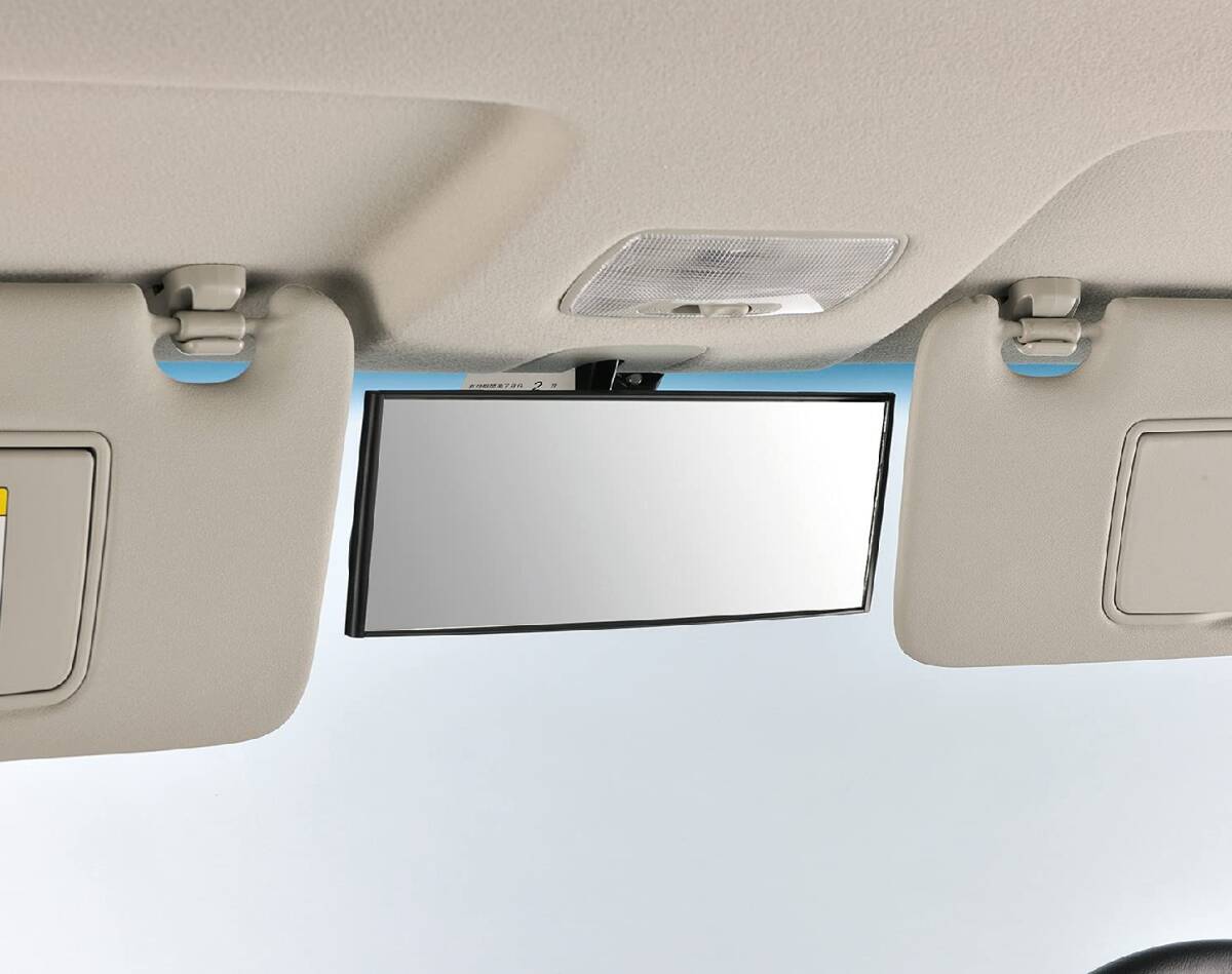  Carmate car vertical . large room mirror 3000R. bending surface mirror 240mm chrome mirror [ light car ] black frame M39