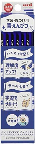 三菱鉛筆 色鉛筆 uni 学習・丸つけ用 青えんぴつ 六角 1ダース KGMYAO_画像1