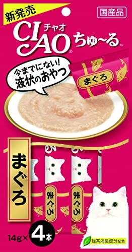 チャオ (CIAO) 猫用おやつ ちゅ~る まぐろ 14グラム (x 6) (まとめ買い)_画像1