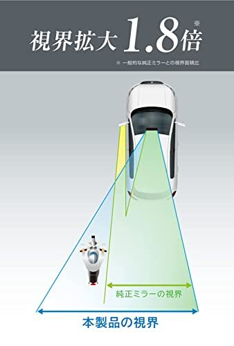 カーメイト 車用 ルームミラー 【 視界面積 1.8倍 】 CF-8 カーボンファイバー 3000SR 緩曲面鏡 【 240mm 】 クローム鏡_画像4