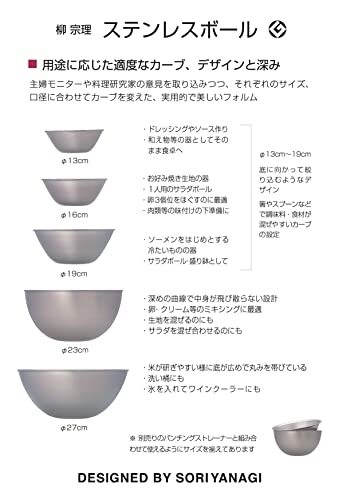 柳宗理 日本製 ステンレスボール & パンチングストレーナー セット 19cm_画像10