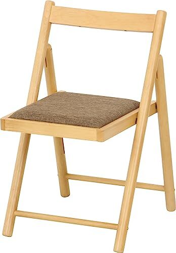 不二貿易 折りたたみチェア 椅子 幅43×奥行53×高さ70cm ナチュラル 木製 コンパクト ミラン 10881_画像1