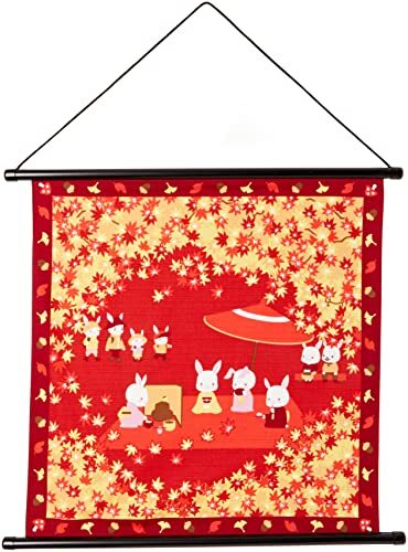  front rice field .. red 53×56cm four season . cloth furoshiki tapestry [ autumn . point ] pattern 120693