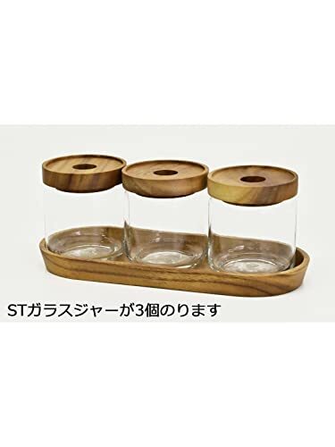 Chabatree ガラス 保存容器 キャニスター 750ml 直径9×高さ15cm アカシア木蓋 パッキン付き ガラスジャー ST-008_画像6