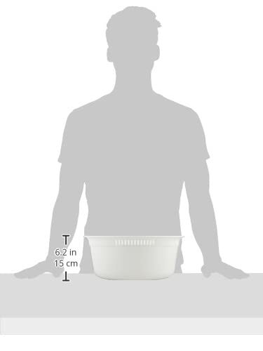 リス 洗い桶 D型 ホワイト W35×D32×H14.2cm H&H ウォッシュタブ ラウンド 日本製_画像6