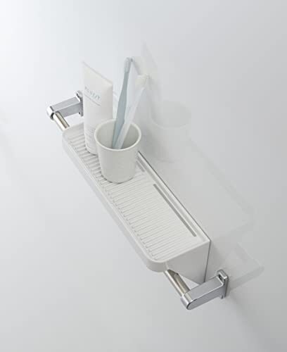 Belca 浴室用ラック マグネット 2WAYバスラック L 移動可能なフック付き 幅30×奥行9.1×高さ11cm ホワイト 錆びない 風呂_画像8