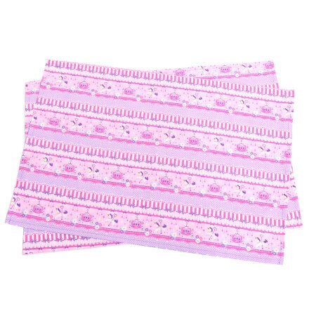COLORFUL CANDY STYLE ランチョンマット 女の子 子供 布製 おしゃれ 給食 綿 レースチュールとメリーゴーランド(ピンク)_画像1