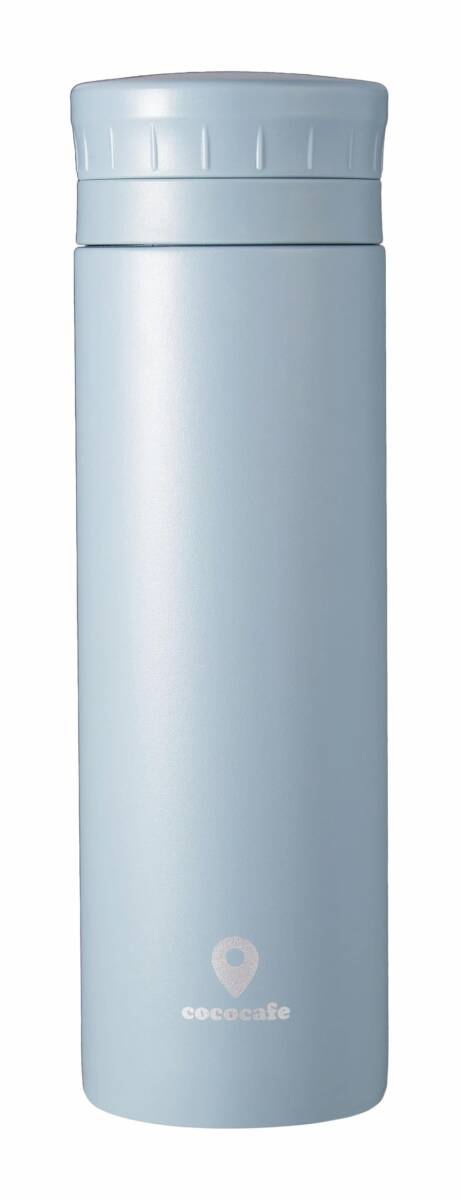 カクセー マグボトル 水筒 スモークブルー 300ml 真空二重構造 保温 保冷 開けやすい リブキャップ 氷ストッパー付き ココカフェ CC-_画像1