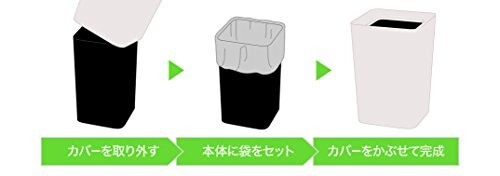 アスベル ゴミ箱 フタなし くず入れ ルクレールCVミニ 角形 2L ホワイト A6210_画像3