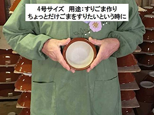 元重製陶所 石見焼 すり鉢 すりばち テーブルを傷つけない シリコン 底 4号 (直径12cm・すべり止め付) 赤茶色 もとしげ 日本製_画像6