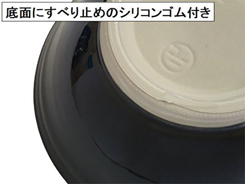 元重製陶所 石見焼 すり鉢 すりこ木 すりばちセット テーブルを傷つけない シリコン 底 6号 (直径18cm・すりこぎ付) 織部 すべり止め付の画像2