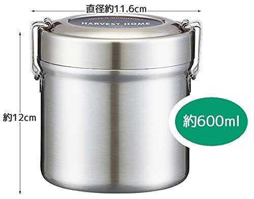 スケーター(Skater) 抗菌 保温弁当箱 丼ぶり型 600ml 真空 ステンレス ベーシック STLB1AG-A_画像6