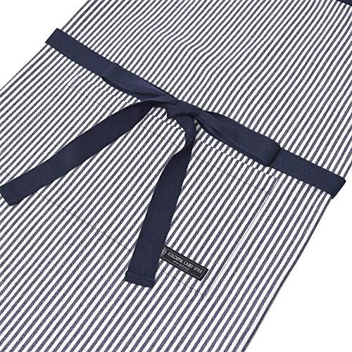 子供用 キッズエプロン 男の子 三角巾 セット 小学生 着脱簡単 130-160 ヒッコリーストライプ・紺 カラフルキャンディスタイル N123_画像3