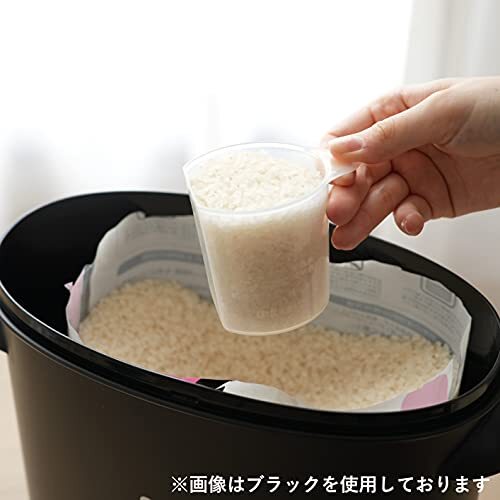 パール金属 日本製 米びつ 5kg ホワイト 計量カップ付 お米 袋のまま ストック RICE HB-3433の画像5