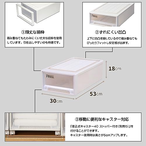 天馬 衣装ケース フィッツケース クローゼット用 S-30 カプチーノ 幅30×奥行53×高さ18cm_画像2