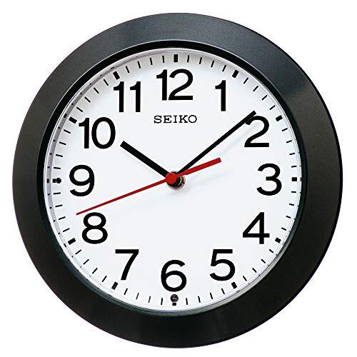 セイコークロック 掛け時計 置き時計兼用 電波 アナログ 黒メタリック 本体サイズ:直径20.3×4.4cm KX241K