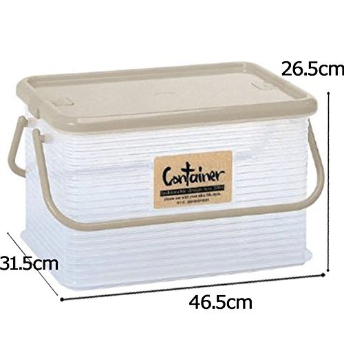  sun ko- plastic container L width 46.5× inside 31.5× height 26.5cm soft beige 