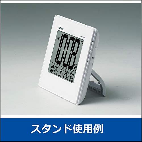 セイコー クロック 目覚まし時計 電波 デジタル 掛置兼用 カレンダー 温度 湿度 表示 大型画面 白 パール SQ770W SEIKO_画像4