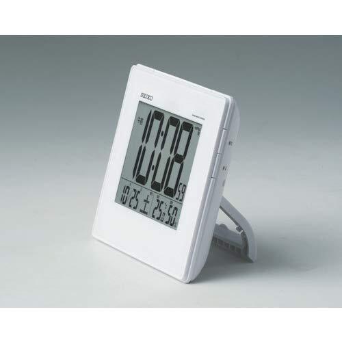 セイコー クロック 目覚まし時計 電波 デジタル 掛置兼用 カレンダー 温度 湿度 表示 大型画面 白 パール SQ770W SEIKO_画像5