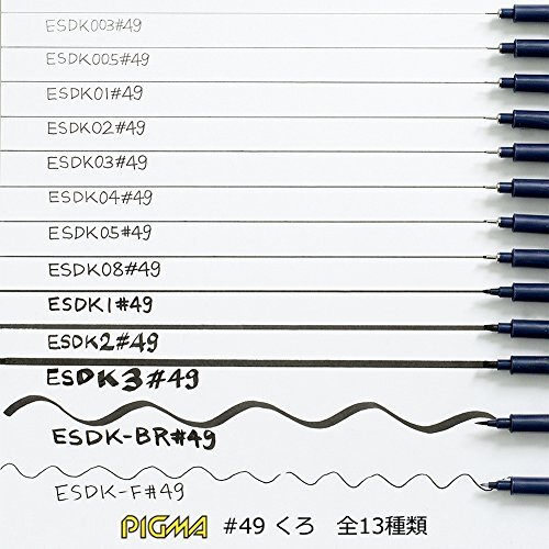 サクラクレパス 水性ペン ピグマ 2mm 黒 10本 ESDK2#49-10P_画像7