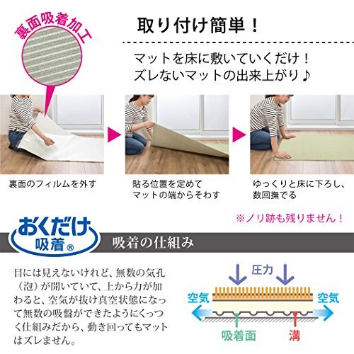 【日本製 撥水 消臭 洗える】サンコー キッチンマット ずれない 台所マット ロング 45×240cm ベージュ おくだけ吸着 KP-23_画像7