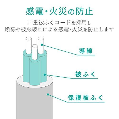 エレコム 電源タップ マグネット付 抜け止めコンセント 壁取付用固定フック付 3P-2P変換アダプタ付 4個口 1m T-ECOH3410NM_画像4