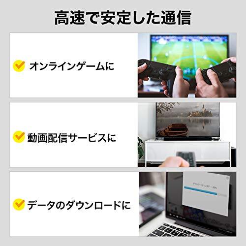 サンワサプライ LANケーブル CAT7 ウルトラフラット 10Gbps/600MHz ギガビット イーサネットケーブル ツメ折れ防止 RJ45_画像3