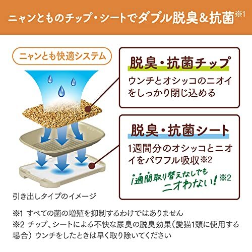 nyan.. clean toilet . smell * anti-bacterial chip high capacity largish 4.4L [ cat sand ] system for rest room 