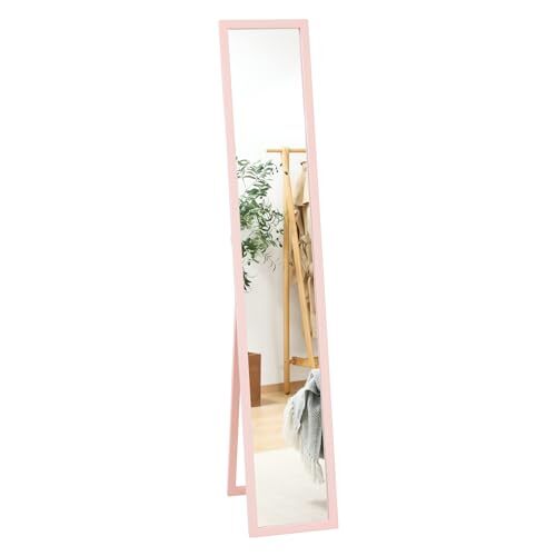  un- two trade wooden stand mirror width 27× height 147.5cm.. prevention pink 70122