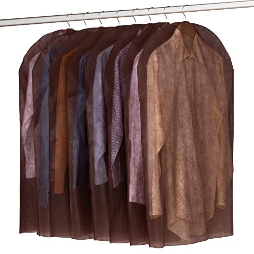 アストロ 衣類カバー ブラウン ショートサイズ 8枚組 不織布 洋服カバー スーツカバー 収納カバー 保管カバー ホコリよけ カット可能 605_画像1