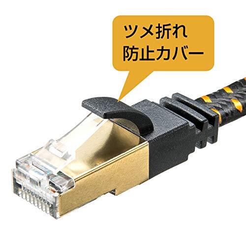 サンワサプライ LANケーブル CAT8 メッシュフラット 40/25Gbps/2000MHz ギガビット イーサネットケーブル RJ45コネク_画像7