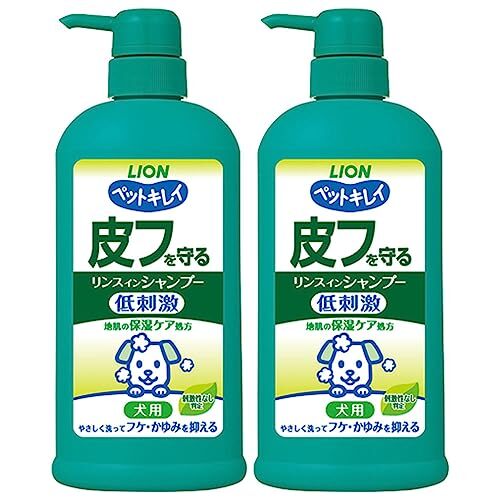 ライオン (LION) ペットキレイ 皮フを守るリンスインシャンプー 犬用 ポンプ 550mLx2個パック (まとめ買い)_画像1