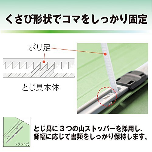 プラス フラットファイル A4縦 2穴 10冊パック No.021NP 78-596 グリーン_画像5