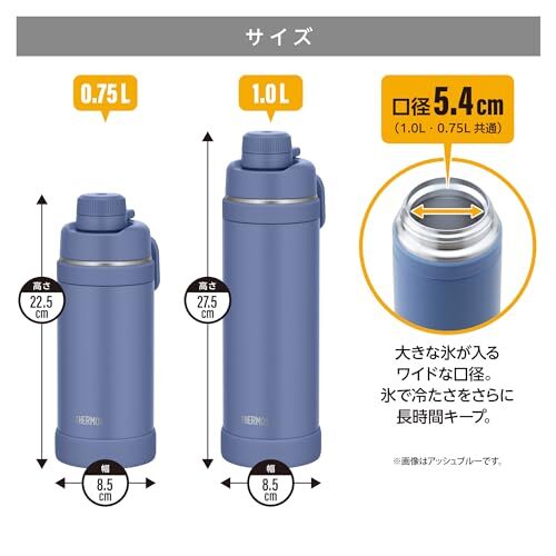 【ハンドル付き・食洗機対応】サーモス 水筒 真空断熱スポーツボトル 1L ブラック 持ち運びに便利なキャリーループ 直飲み 飲み口が外せて_画像5