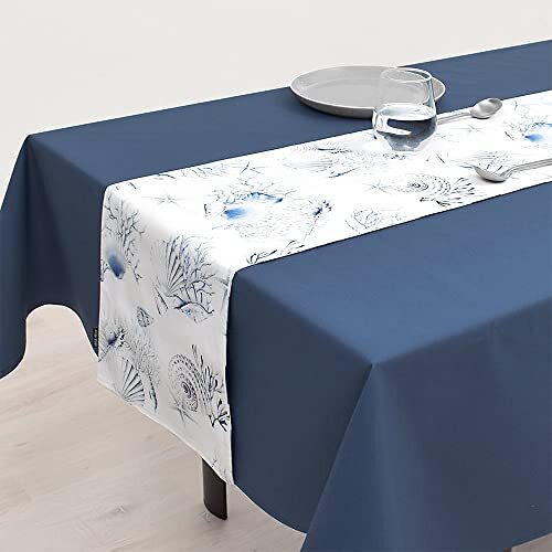 スタイルデコール(STYLE Decor) テーブルランナー・テーブルセンター (30cm×100cm) 綿100% リバーシブルタイプ ブルー_画像2