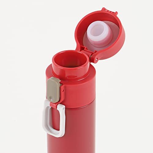 パール金属 水筒 ボトル マグボトル 200ml スリム ワンタッチ 保温 保冷 ステンレス製 レッド カフェマグ HB-6268_画像5