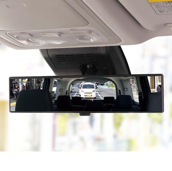 ナポレックス 車用 ルームミラー 超光反射アルミ裏面鏡採用 Broadway ミニバン・SUV適用 曲面 ワイドミラー 300mm x 75mm ス_画像8