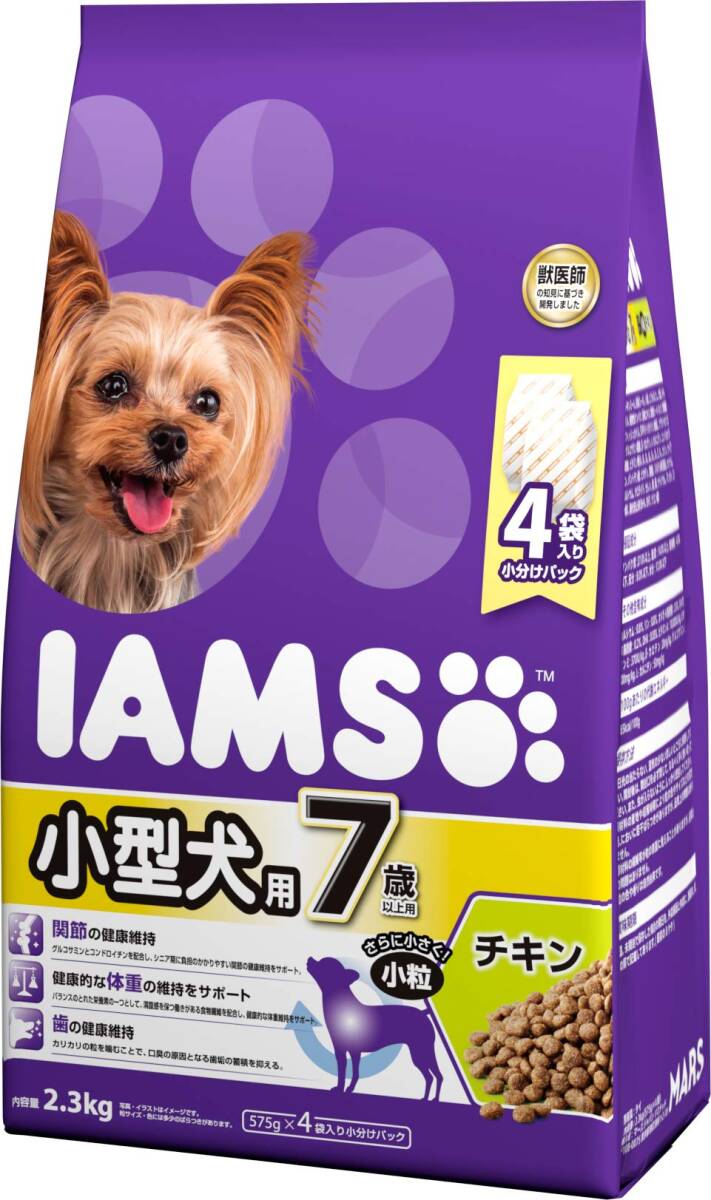 アイムス (IAMS) ドッグフード 7歳以上用 小型犬用 小粒 チキン シニア犬用 2.3kg_画像1