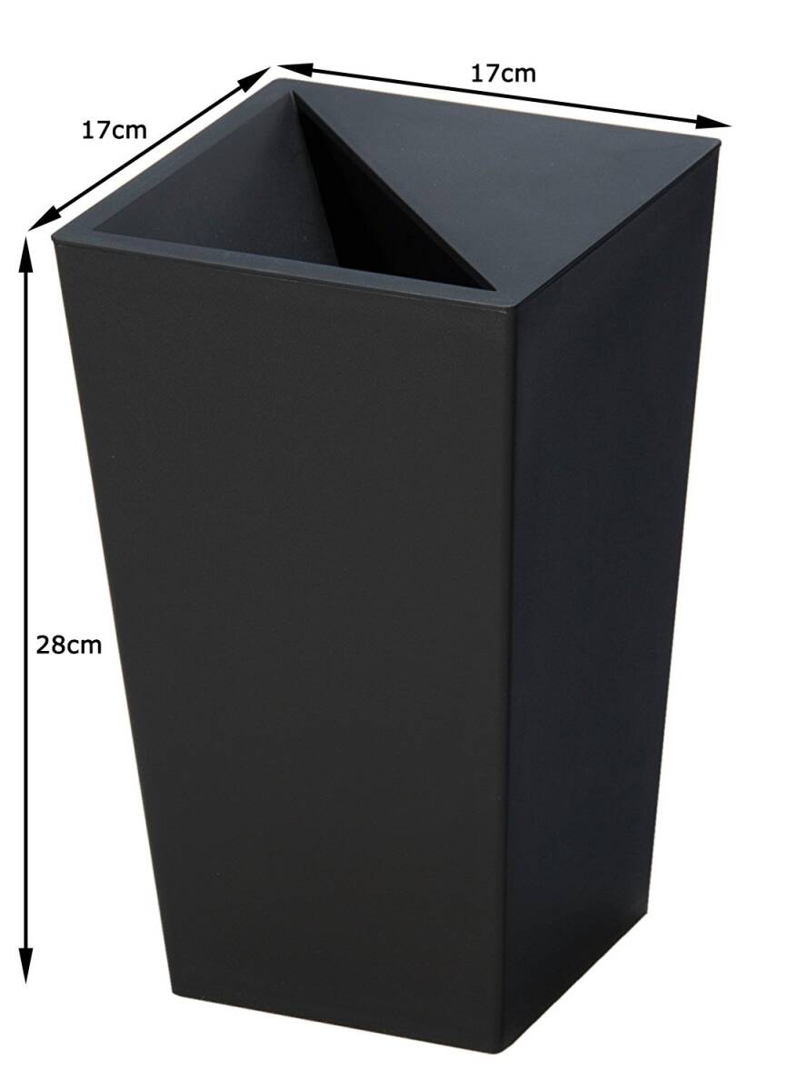 新輝合成 トンボ ユニード カクス ゴミ箱 ゴミを見せない 5.5リットル ブラック 幅17×奥行17×高さ28cm 蓋付き S-28 日本製_画像2