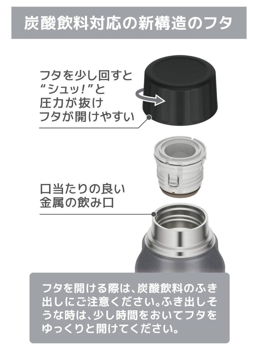 サーモス 水筒 保冷炭酸飲料ボトル 1L シルバー 保冷専用 FJK-1000 SL_画像5