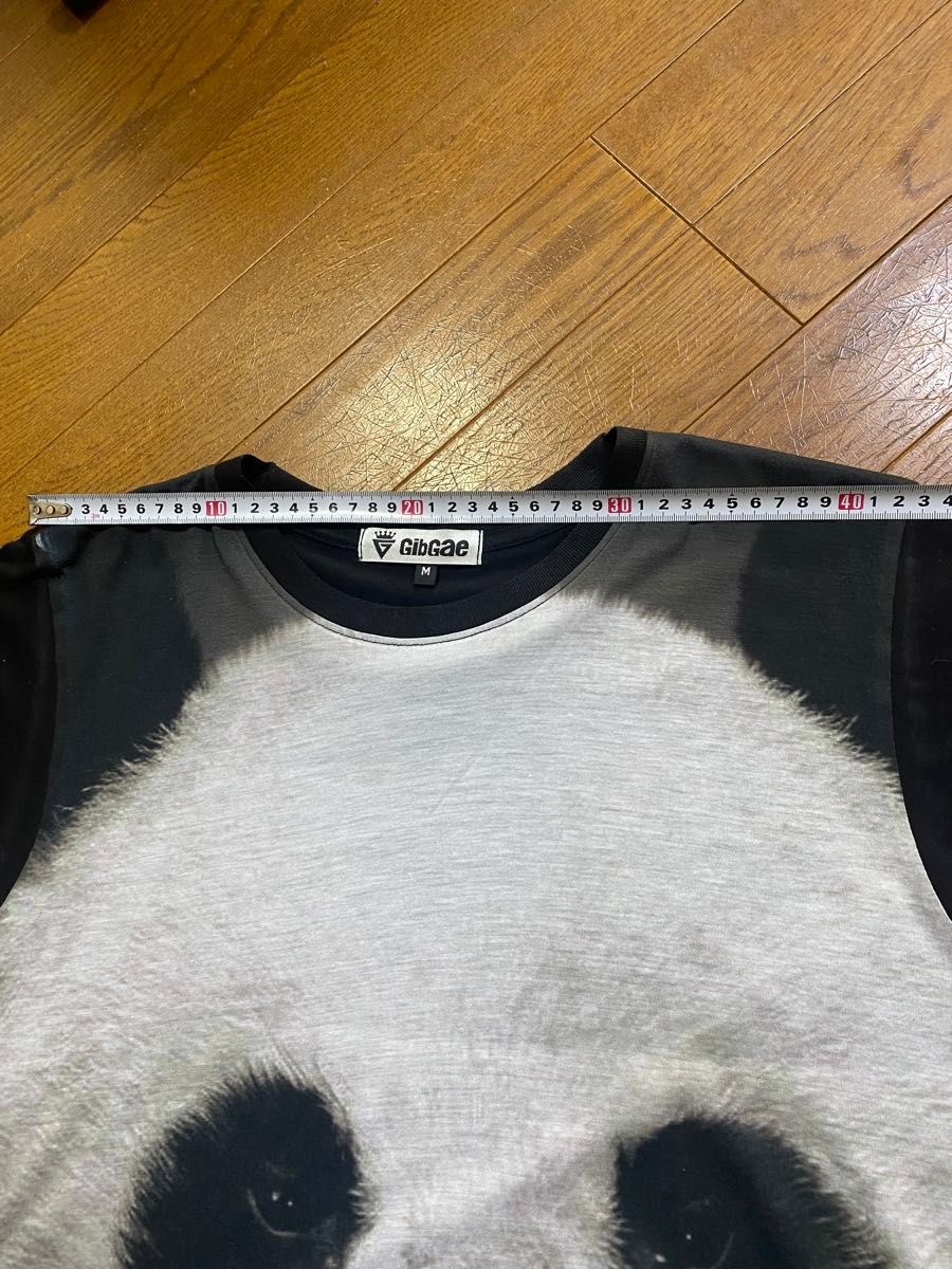 パンダのTシャツ サイズM 透け感あり 【中古】