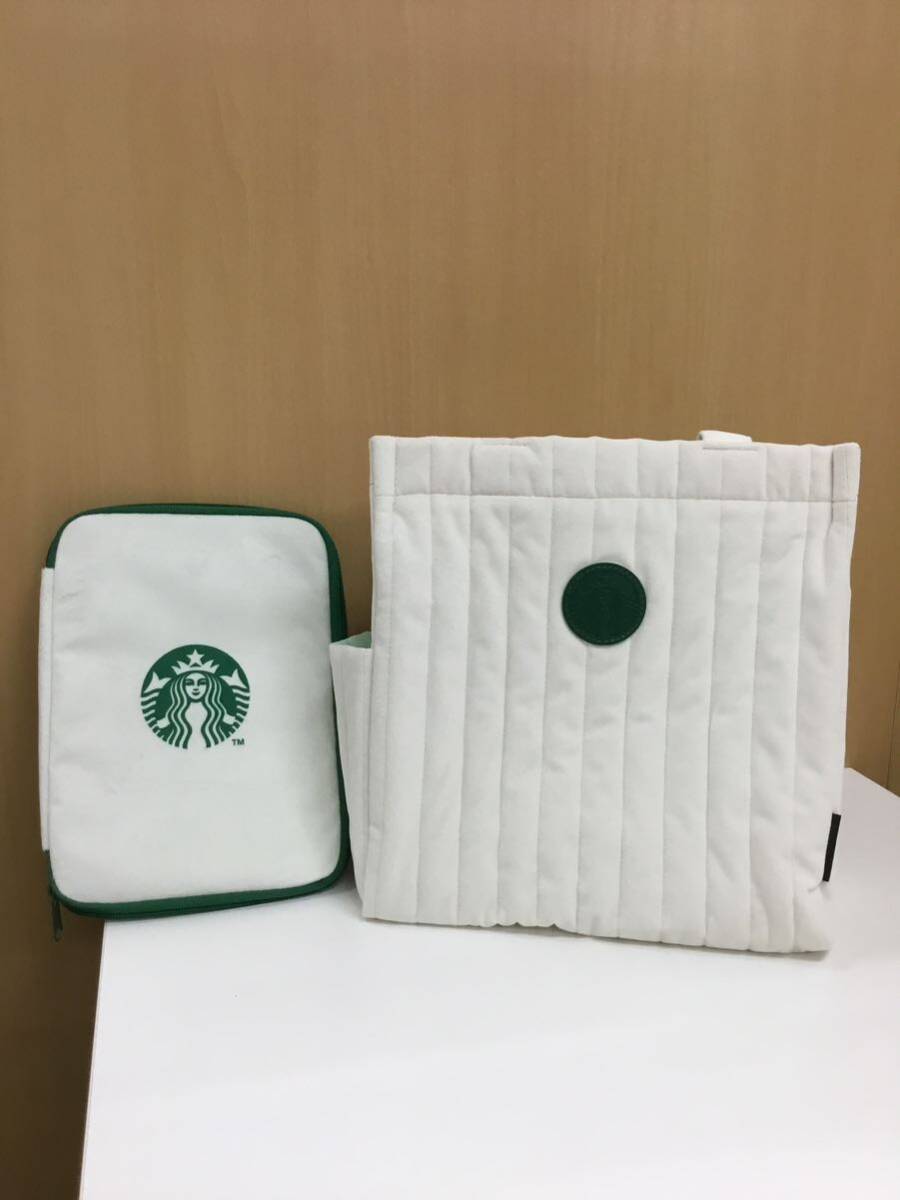 [12578 other ]2 piece set Starbucks STARBUCKS start ba tote bag multi case white 