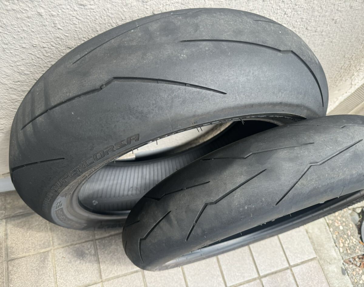 ★ PIRELLI DIABLO SUPER CORSA V3 ピレリ ディアブロ スーパーコルサ V3 SP F120/70ZR-17 R200/55-17 中古品！！の画像3