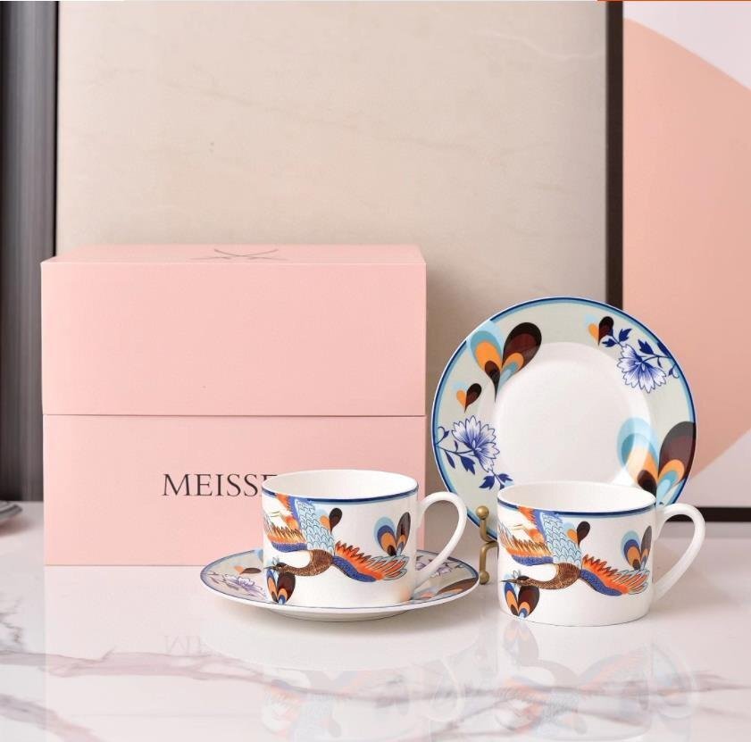 MEISSEN マイセン 手作り カップ&プレート 4点セット 洋食器 ブランド テーブルウェア インテリア ギャラリー アフタヌーンティー 173